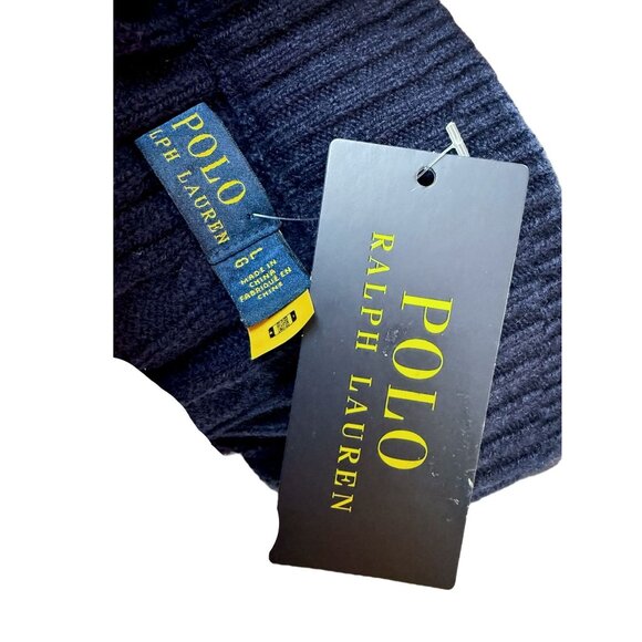 Polo Ralph Lauren Womens Cable Knit Cashmere/Wool Blend Joggers Navy Blue L NWT - Picture 7 of 7